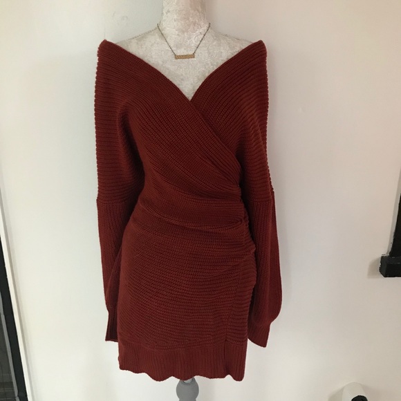 Rust Sweater Mini Dress - Picture 3 of 7